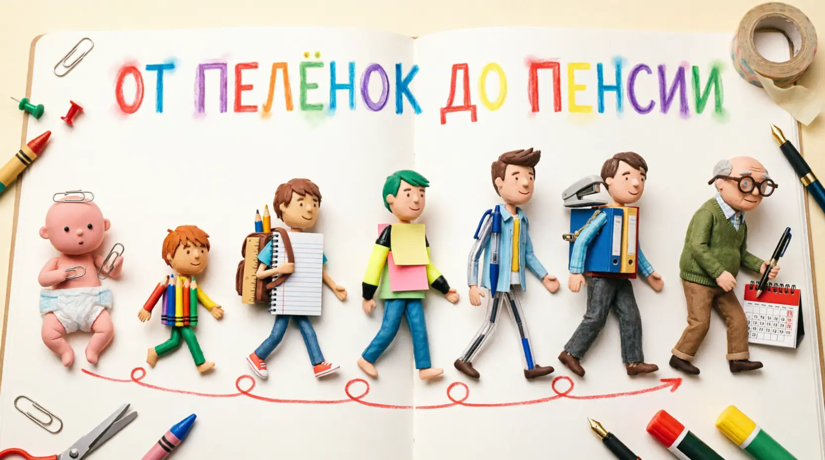От пелёнок до пенсии: список канцтоваров, который пригодится на каждом этапе жизни